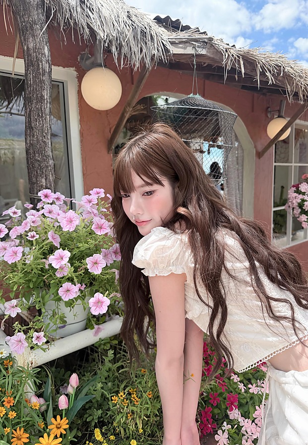 พั้นรักแมว พั้น พันธิตา ลุคคาเฟ่กับดอกไม้สดใส